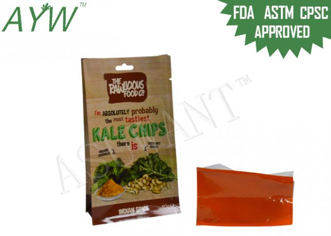 40g Dry Spice Flat Bottom Bags Gravure Printing With Tear / Hanging Hole