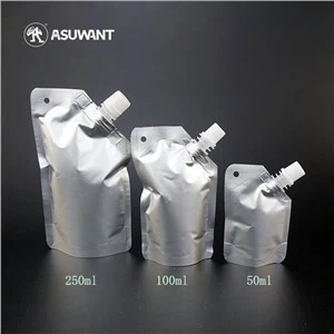 Cwdyn sefyll i fyny ffoil 100ml gyda thwll handlen pig
