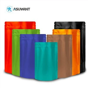 Lliw metelaidd ffoil alwminiwm blastig ziplock Bag pecynnu bwyd 3.5 sgleiniog matte