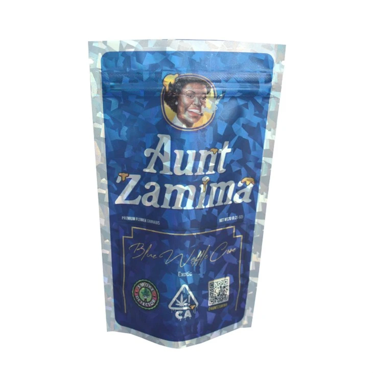 Laser Rainbow Holographic Hogram Ziplock Bag Plastic Stand Up Pouch Packaging