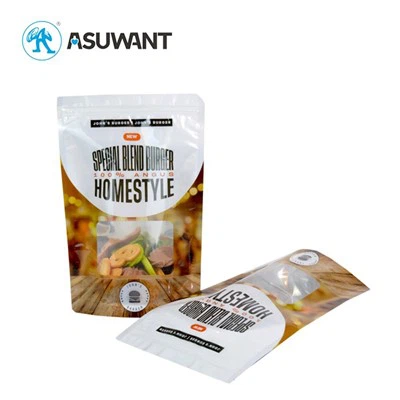 Mae bagiau plastig pecynnu bwyd 1kg yn sefyll i fyny vmpet ar gyfer pacio cnau Ffrengig muesli