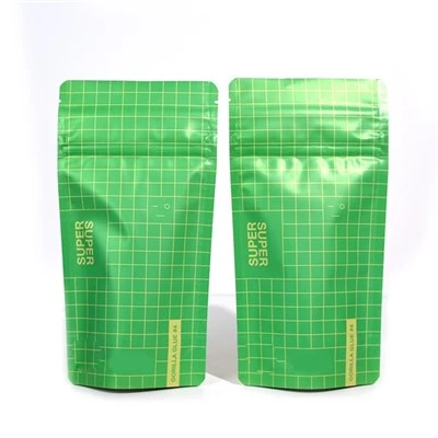 Custom 3.5g 7g 14g 28g gwrthsefyll plant sefyll i fyny zipper cwdyn plastig doypack reselable bag mylar
